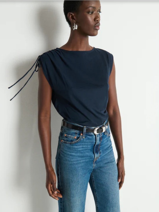 Nation LTD Tops - Julie Shoulder Tie Top in Night Sky NWT